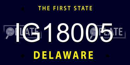 IG18005 Delaware License Plate