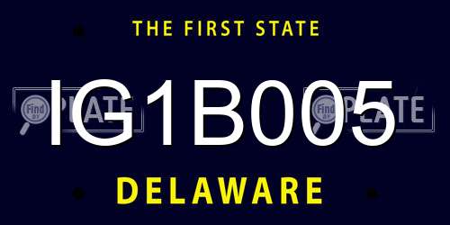 IG1B005 Delaware License Plate