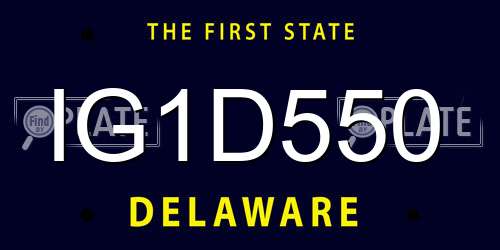 IG1D550 Delaware License Plate