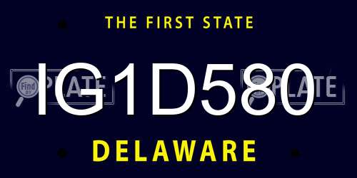 IG1D580 Delaware License Plate