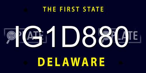 IG1D880 Delaware License Plate