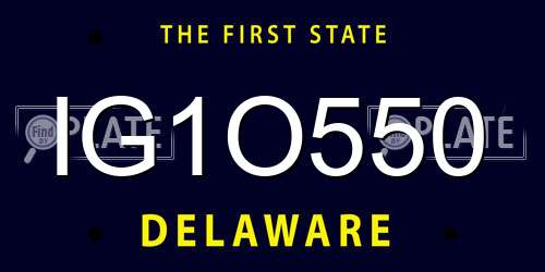 IG1O550 Delaware License Plate