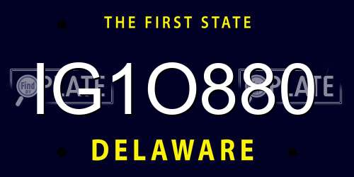 IG1O880 Delaware License Plate
