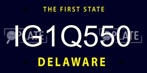 IG1Q550 Delaware License Plate