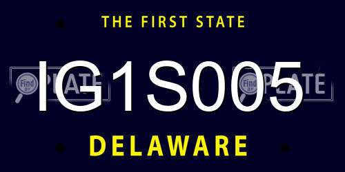 IG1S005 Delaware License Plate