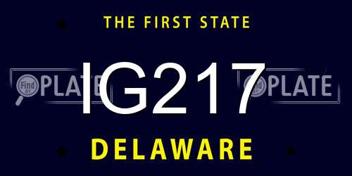 IG217 Delaware License Plate