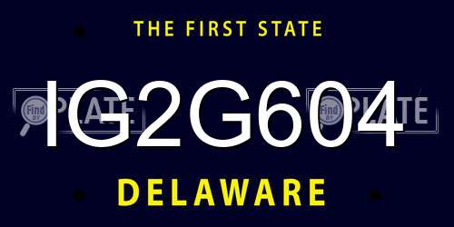 IG2G604 Delaware License Plate