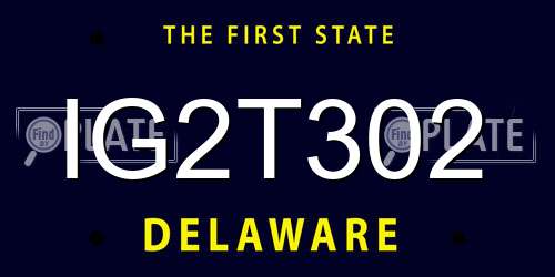 IG2T302 Delaware License Plate