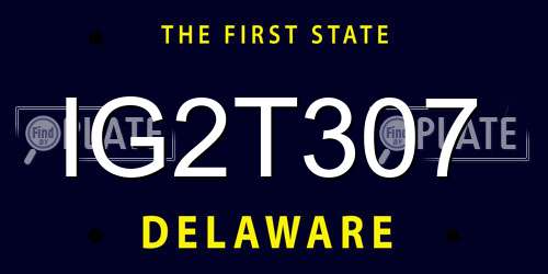 IG2T307 Delaware License Plate