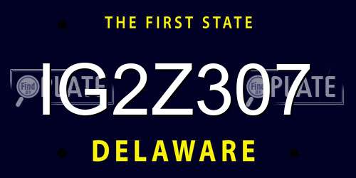 IG2Z307 Delaware License Plate