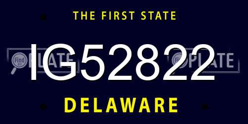IG52822 Delaware License Plate