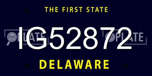 IG52872 Delaware License Plate