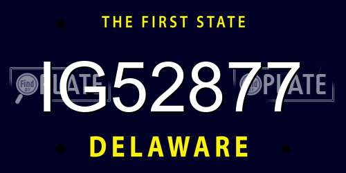 IG52877 Delaware License Plate