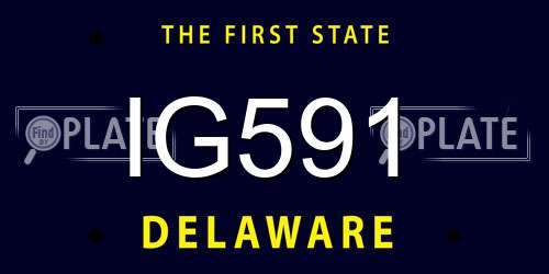 IG591 Delaware License Plate