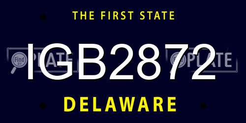 IGB2872 Delaware License Plate
