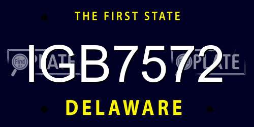 IGB7572 Delaware License Plate