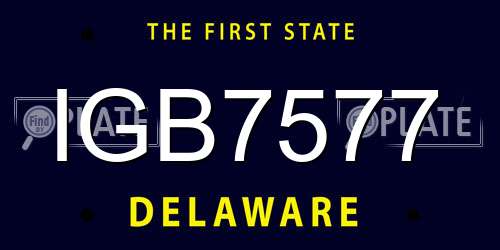 IGB7577 Delaware License Plate
