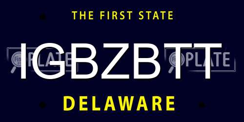 IGBZBTT Delaware License Plate