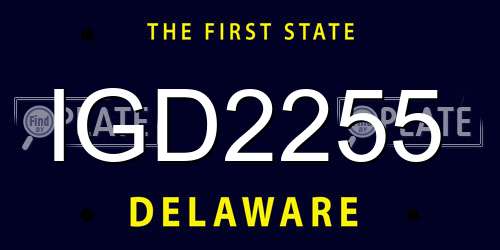 IGD2255 Delaware License Plate