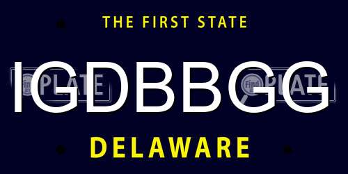 IGDBBGG Delaware License Plate