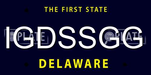 IGDSSGG Delaware License Plate