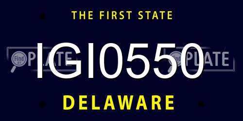 IGI0550 Delaware License Plate