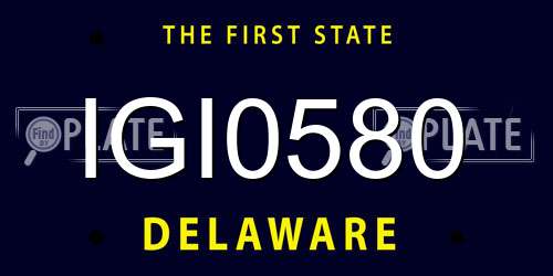 IGI0580 Delaware License Plate