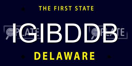 IGIBDDB Delaware License Plate