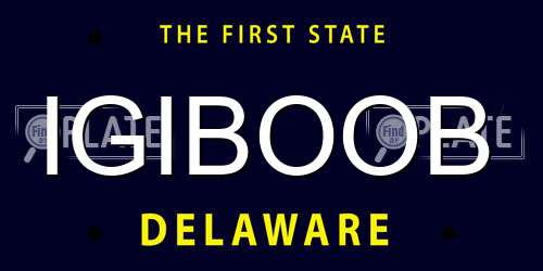 IGIBOOB Delaware License Plate