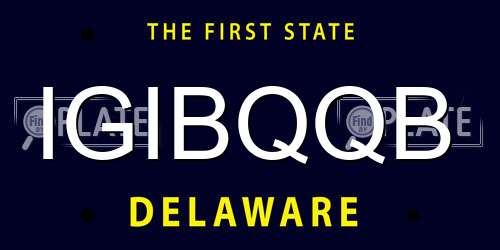 IGIBQQB Delaware License Plate