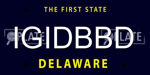 IGIDBBD Delaware License Plate