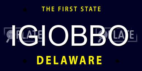 IGIOBBO Delaware License Plate