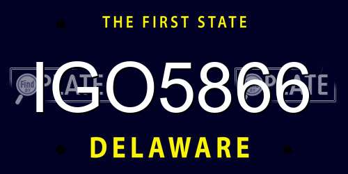IGO5866 Delaware License Plate