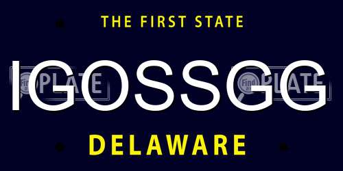 IGOSSGG Delaware License Plate