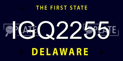 IGQ2255 Delaware License Plate