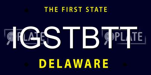 IGSTBTT Delaware License Plate