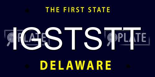 IGSTSTT Delaware License Plate