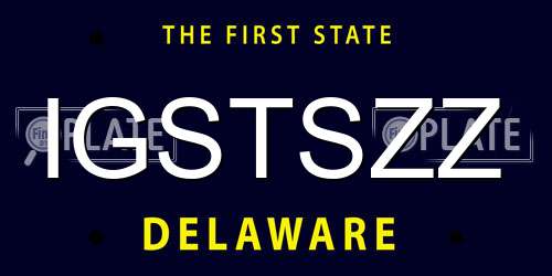 IGSTSZZ Delaware License Plate