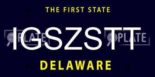 IGSZSTT Delaware License Plate