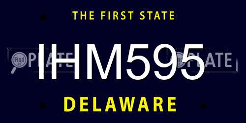 IHM595 Delaware License Plate
