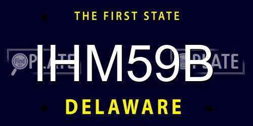 IHM59B Delaware License Plate