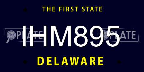 IHM895 Delaware License Plate