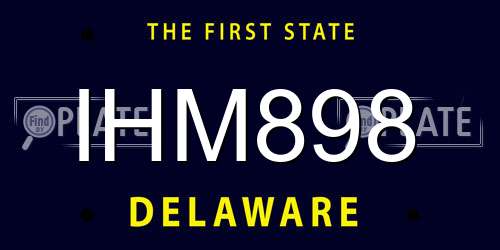 IHM898 Delaware License Plate