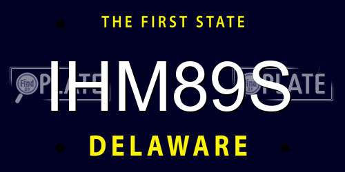 IHM89S Delaware License Plate
