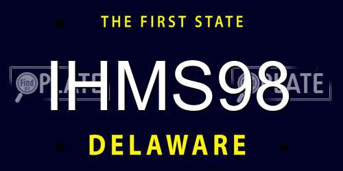 IHMS98 Delaware License Plate
