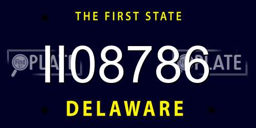 II08786 Delaware License Plate