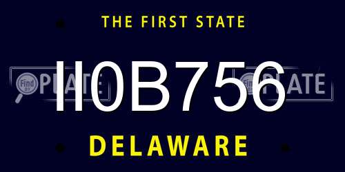 II0B756 Delaware License Plate