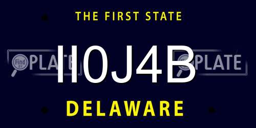 II0J4B Delaware License Plate