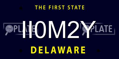 II0M2Y Delaware License Plate