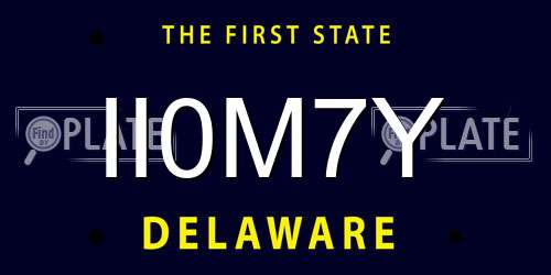 II0M7Y Delaware License Plate